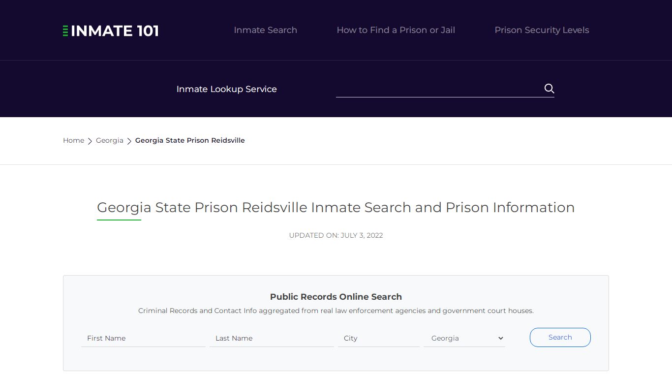 Georgia State Prison Reidsville Inmate Search, Visitation ...
