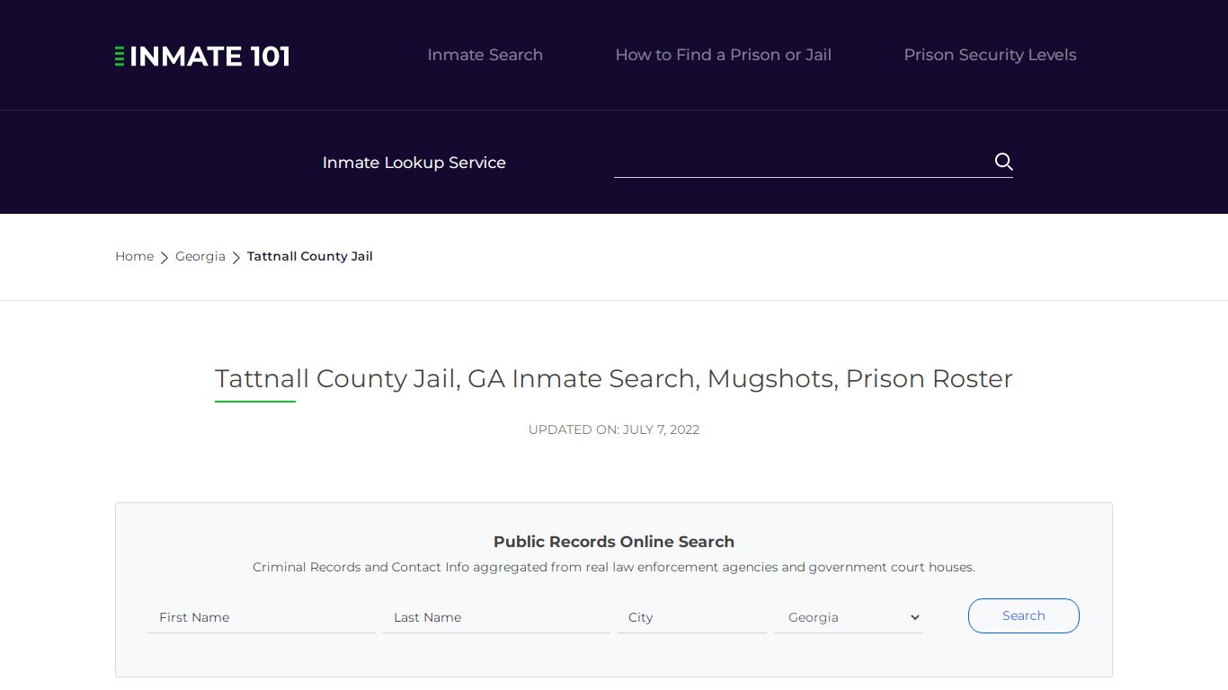 Tattnall County Jail, GA Inmate Search, Mugshots, Prison ...